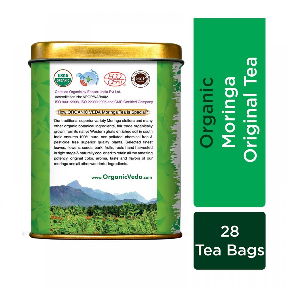 Buy Moringa Tea, Pure Herbal Moringa Tea Bags - Organicveda.sg